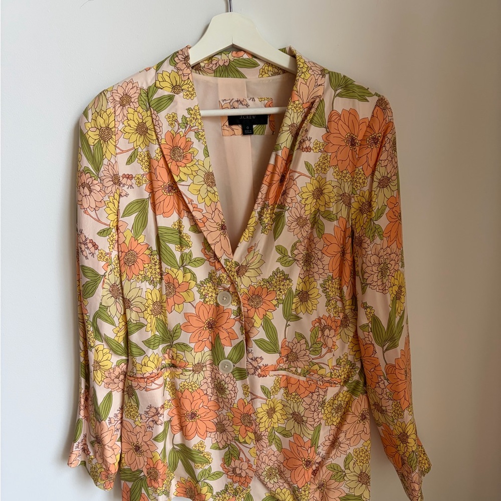 Jcrew Floral Suit in Peach, Orange & Green